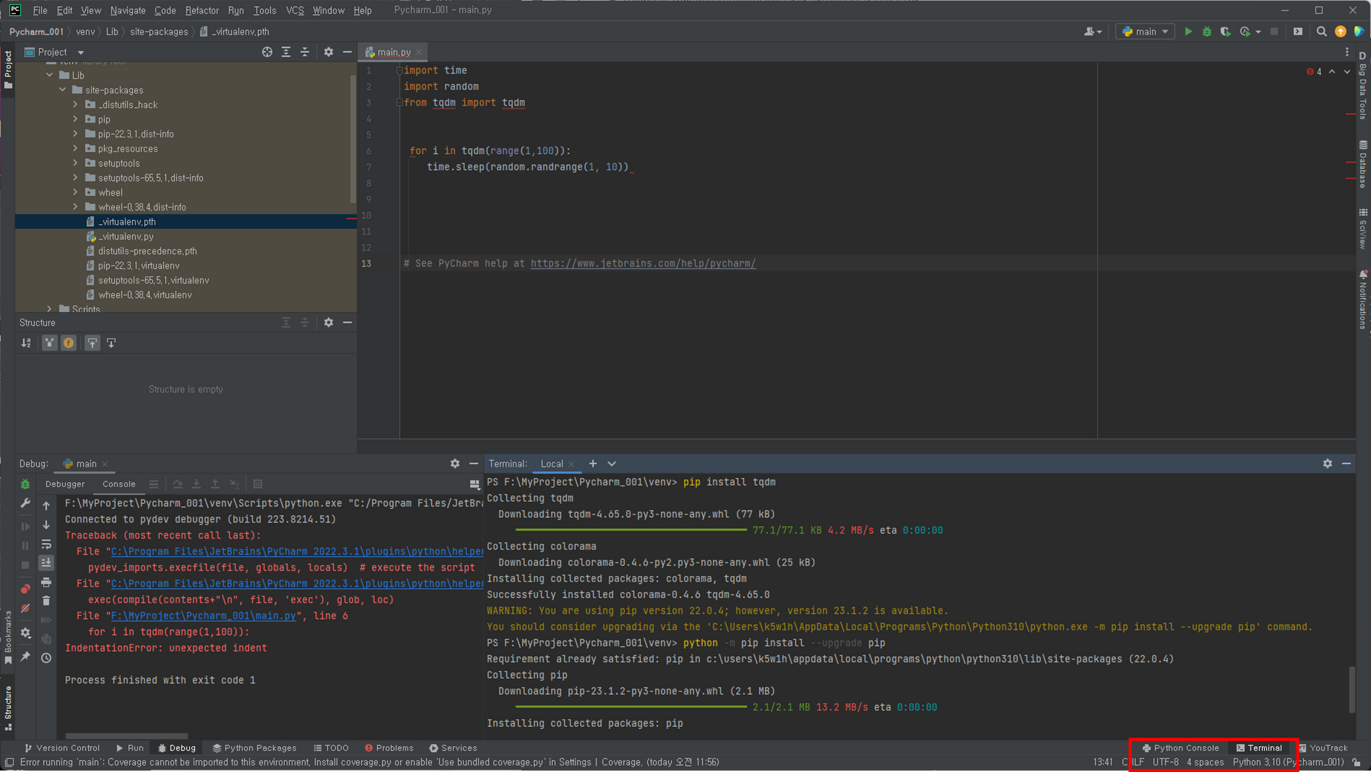 Pycharm Study 001